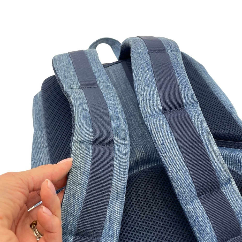 Herschel Supply Company Two-Tone Denim Backpack with Brown Straps - Picture 16 of 16